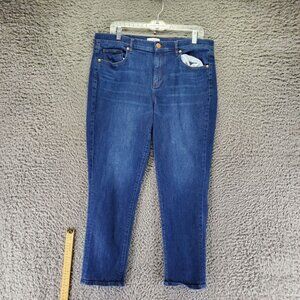 Loft Jeans Womens 12 Blue Skinny Crop Strech Denim